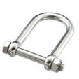 Wide Safety D-shackle, w/loose stopper nut